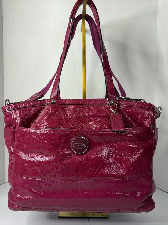 Coach Handbags - Y2K Coach Fuchsia Patent Leather Diaper Bag Detachable Long Strap & Changing Pad